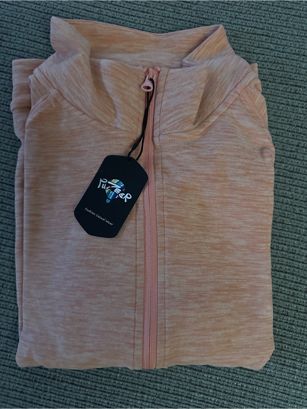 Workout Zip Hoodie - Orange Size M